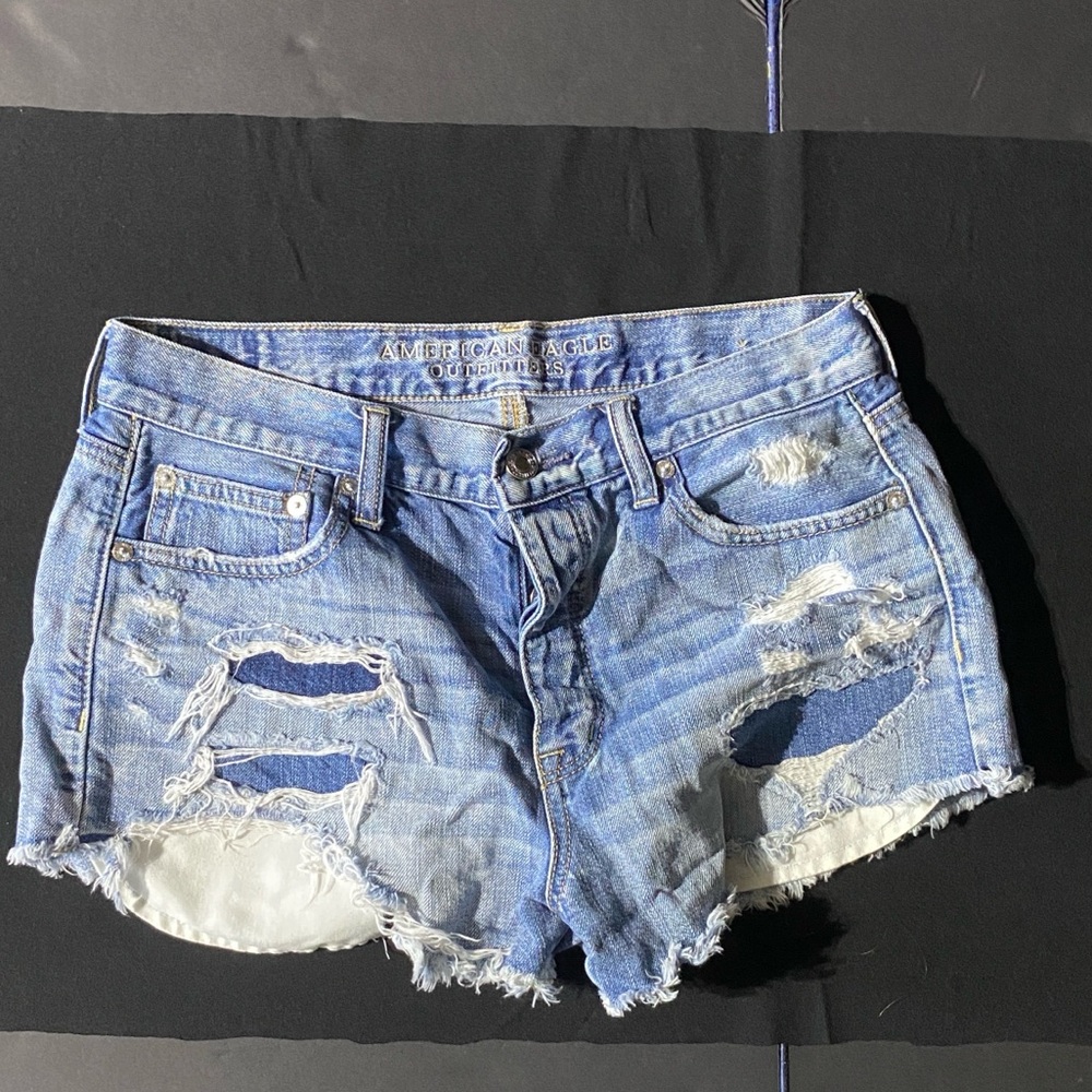 American Eagle Outfitters Ripped Blue Jean Shorts